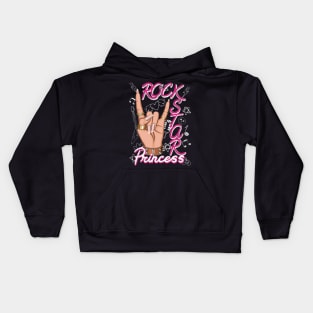 Electric Pink Rockstar Princess Kids Hoodie